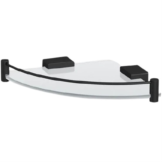 LANGBERGER Black Edition Полка стекло угловая 22 см (11351F-BP), черный матовый BLACKEDITION11351F-BP - фото 290721