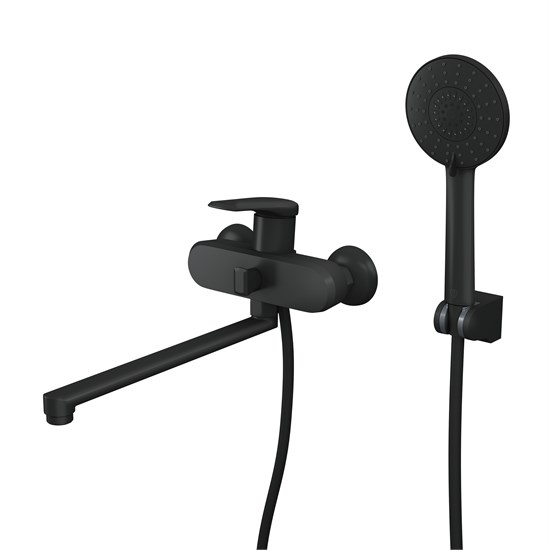 RUSH Nevis Смеситель для ванны с длинным поворотным изливом (NE1735-51Black), цвет черный NE1735-51Black - фото 291112