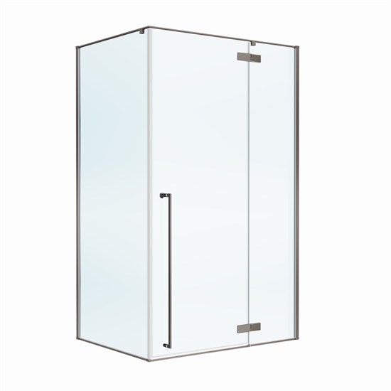 CEZARES Liner Душевой уголок прямоугольный размер 120x90 см двери распашные профиль - оружейная сталь / стекло - прозрачное LINER-AH-1-120/90-C-GM-R - фото 291595