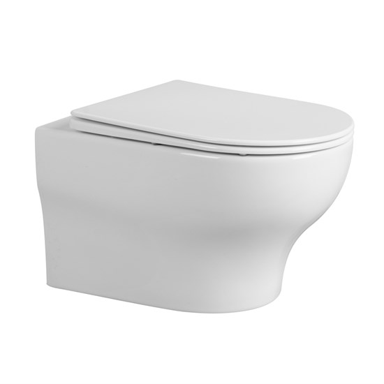 ABBER Bequem Унитаз AC1128 подвесной белый, безободковый, смыв торнадо AC1128