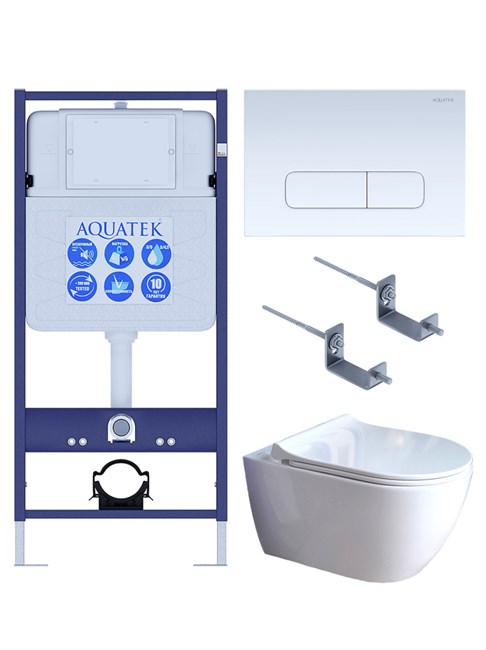 AQUATEK SET ПОЛАРИС (рама AQUATEK Standard INS-0000012+унитаз ПОЛАРИС AQ0700-01 с тонким сиденьем soft-close+ крепеж KKI-0000002 +панель KDI-0000013) SET AQUATEK ПОЛАРИС-01-013 4в1 - фото 292462