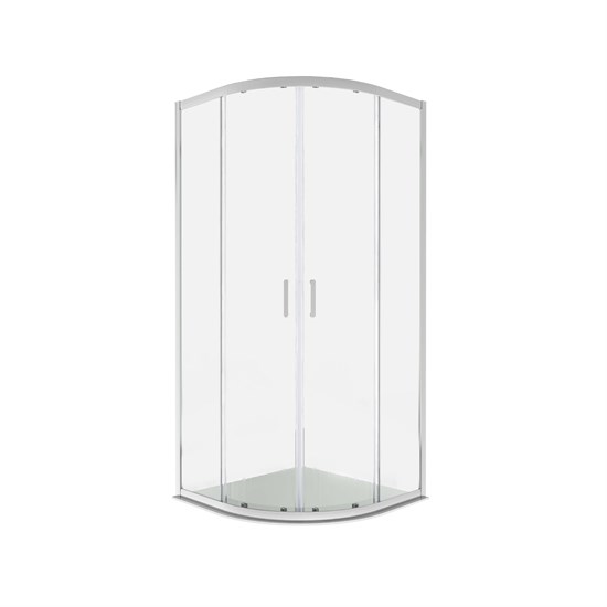 AQUATEK Душевой уголок 1/4 круга, двери раздвижные, 200x90x90 см, профиль хром, стекло прозрачное, закаленное AQ.RO.090.1CH - фото 292903
