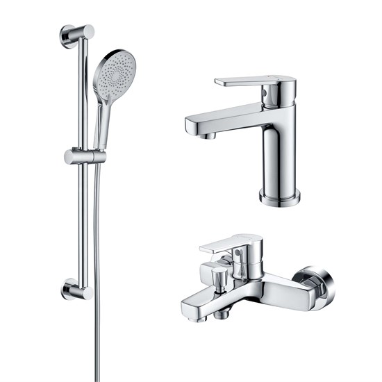 AQUATEK Lugano Душевой комплект наружнего монтажа SET 3 в 1 (AQ1710CR +AQ1740CR +AQ2022CR ), хром AQ1730CR - фото 292982