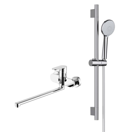 AQUATEK Nika Душевой комплект наружнего монтажа SET 2 в 1 (AQ1842CR + AQ2017CR ), хром AQ1833CR - фото 293149