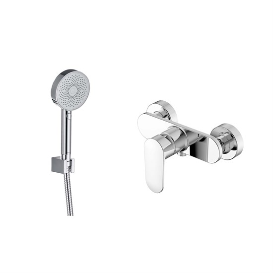 AQUATEK Nika Душевой комплект наружнего монтажа SET 2 в 1 (AQ1860CR +AQ2030CR), хром AQ1834CR - фото 293185