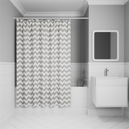 IDDIS Штора для ванной 200x180 см, Полиэстер (BR02P18i11) ,цвет серый BR02P18i11 - фото 294904