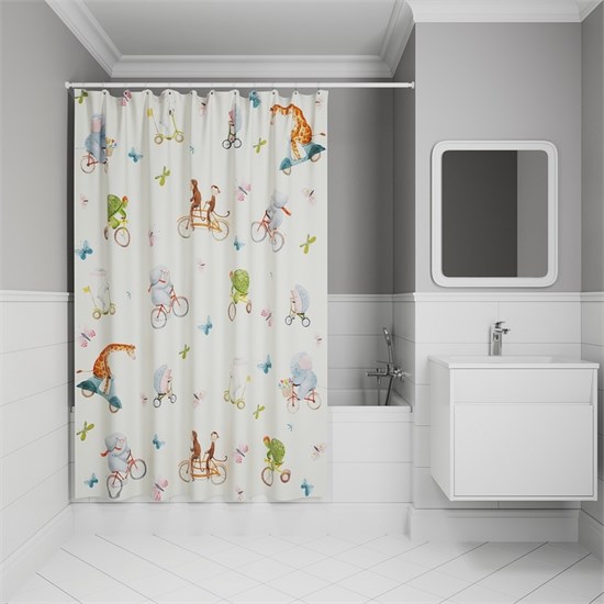 IDDIS Штора для ванной 200x180 см, Полиэстер (BA03P18i11) ,цвет желтый BA03P18i11 - фото 294907