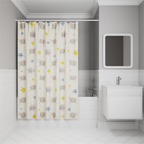 IDDIS Штора для ванной 200x180 см, Полиэстер (BA01P18i11) ,цвет желтый BA01P18i11 - фото 294909