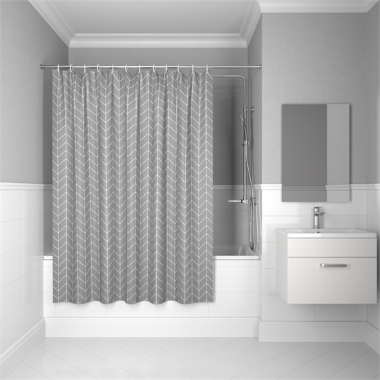 IDDIS Штора для ванной Base 200x240 см, Полиэстер (BD06P24i11) ,цвет серый BD06P24i11 - фото 294910