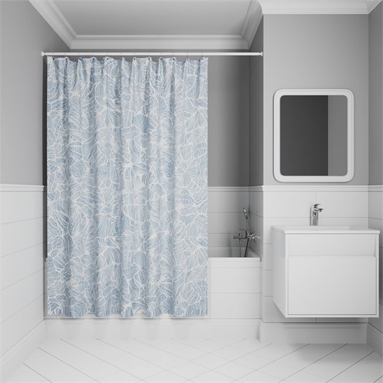 IDDIS Штора для ванной Base 200x180 см, Полиэстер (BX03P18i11) ,цвет голубой BX03P18i11 - фото 294918