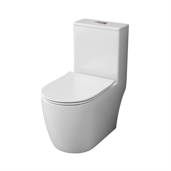 GROSSMAN Унитаз напольный Classic GR-4484SQ (700х385х745) безободковый,белый,моноблок с тонкой крышкой,микролифт,смыв торнадо GR-4484SQ - фото 297531