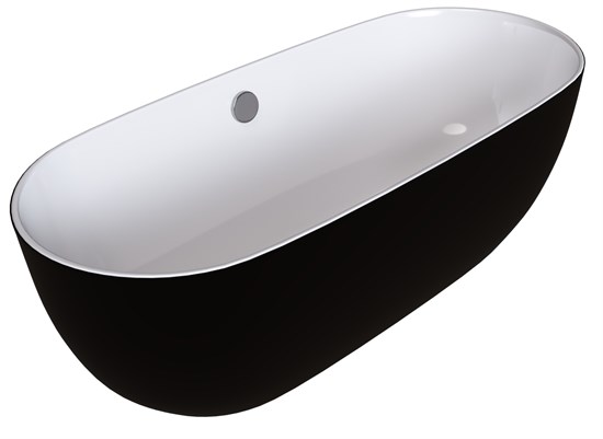 GROSSMAN Ванна отдельностоящая Classic GR-2401MB (150х75х54) цвет черный/белый матовый GR-2401MB - фото 297584