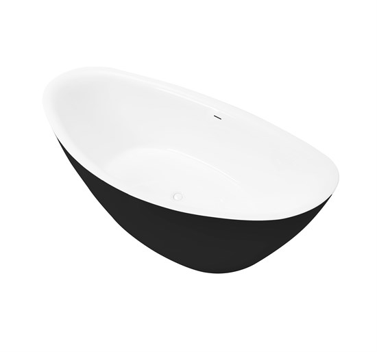GROSSMAN Ванна отдельностоящая Galaxy GR-1402MB (180х85х65) цвет черный/белый матовый GR-1402MB - фото 297611