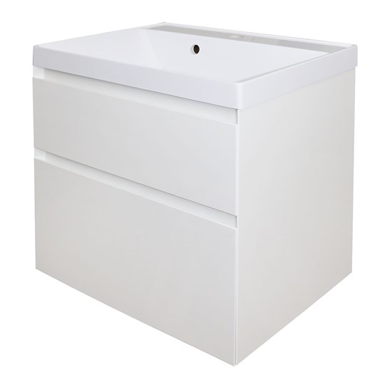 AZARIO Комплект тумба Velluto 60 600х450х660 подвесная, с раковиной Slim 60, белый матовый (CS00088601), цвет белый матовый CS00088601 - фото 300636