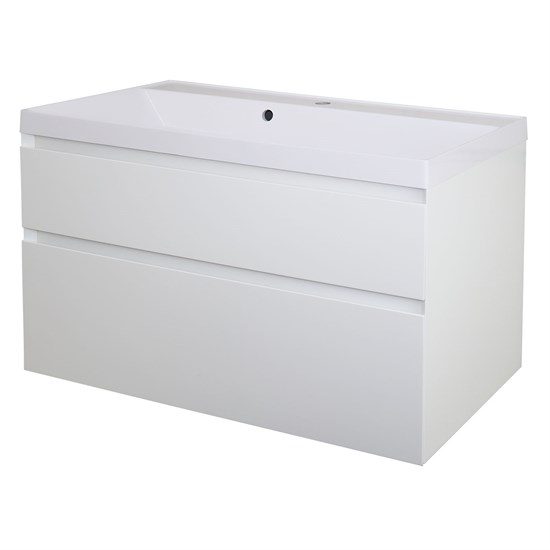 AZARIO Комплект тумба Velluto 100 1000х450х660 подвесная, с раковиной Slim 100, белый матовый (CS00088604), цвет белый матовый CS00088604 - фото 300682