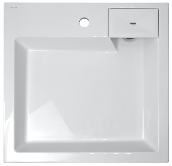 AZARIO Раковина подвесная Slim 600х600х110 литьевой мрамор, белая (CS00078302) CS00078302 - фото 301875