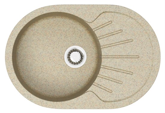 AZARIO Кухонная мойка Flora 730x450x215 искусственный мрамор, цвет песочный (CS00079915) CS00079915 - фото 302105
