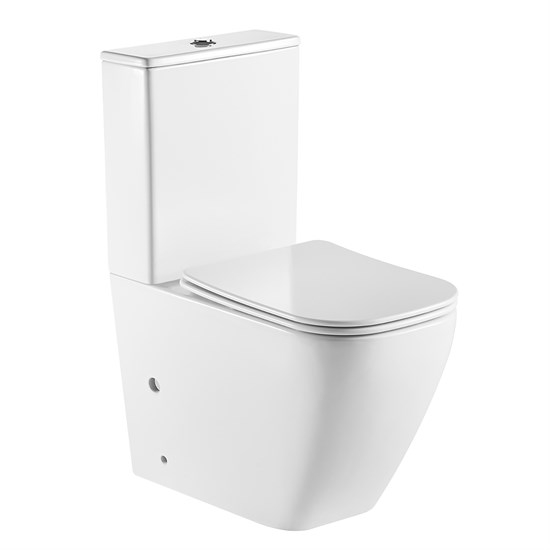 AZARIO Унитаз-компакт  LEVANTO 620x380x830 напольный, безободковый в комплекте с бачком и сиденьем микролифт (AZ-1228A) AZ-1228A - фото 304341