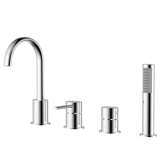 AZARIO Смеситель на борт ванны DELICATE каскадный, на 4 отверстия, хром (AZ-QA28173C-1381AC) AZ-QA28173C-1381AC - фото 306134