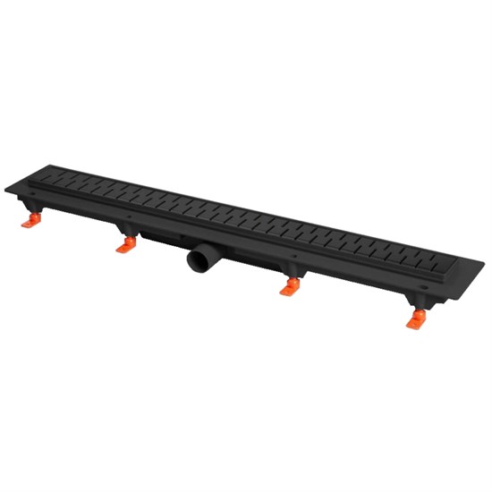 AZARIO Душевой лоток D40 Medium 850 мм, боковой слив, пластиковый, перфорированная решетка, черный (AZ-CH 850 MC) AZ-CH 850 MC - фото 307502