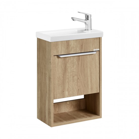 AQUATON Тумба под раковину Хоуп 40, подвесная, 1 створка, орех (1A287101HP6C0) 1A287101HP6C0