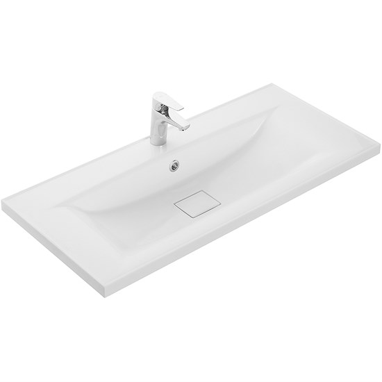 AQUATON Раковина мебельная Айрис 100 1000х452х152 литьевой мрамор, белый (1A73273KAG010) 1A73273KAG010