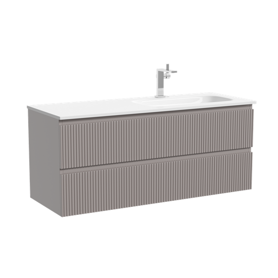 SANCOS Тумба подвесная Snob R правая 1195х445х500, c двумя ящиками оснащенными доводчиками скрытого монтажа с системой Soft close (плавного закрывания), Doha Soft, арт.SNR120RSM SNR120RSM - фото 311339