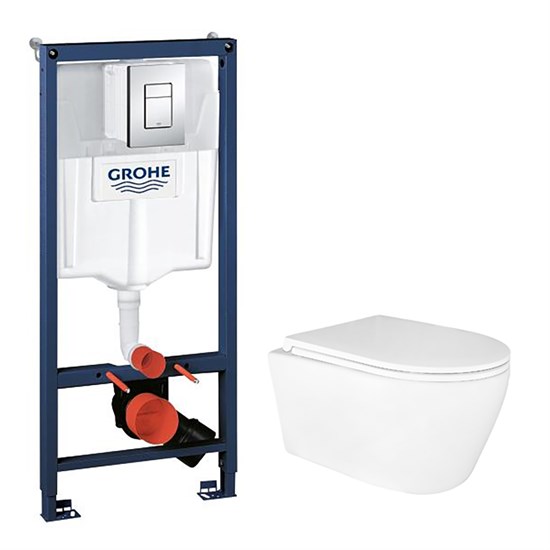 AZARIO Сет: Инсталляция Grohe Rapid SL 3 в 1 + Унитаз подвесной Azario UNO, безободковый, в комплекте сиденьем микролифт (38772001+AZ-2380) 38772001+AZ-2380 - фото 311951