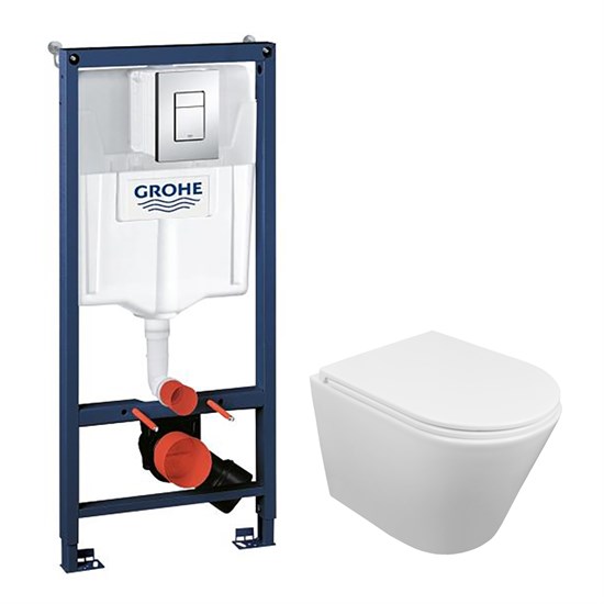 AZARIO Сет: Инсталляция Grohe Rapid SL 3 в 1 + Унитаз подвесной Azario Teramo, безободковый, слив "Скрытое Торнадо", сиденье микролифт (38772001+AZ-0053-UQ3) 38772001+AZ-0053-UQ3 - фото 311976