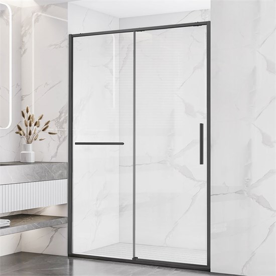 VINCEA Slim Soft Душевая дверь раздвижная ширина 130 см, профиль - брашированное золото / стекло - прозрачное VDS-1SS130CLGM - фото 314229