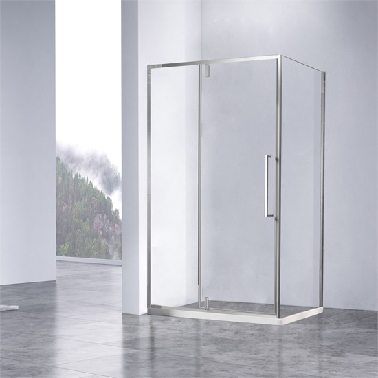 VINCEA Slim-N Душевой уголок прямоугольный размер 120x90 см, двери распашные, профиль - хром / стекло - прозрачное VSR-4SNP9012CL - фото 315388
