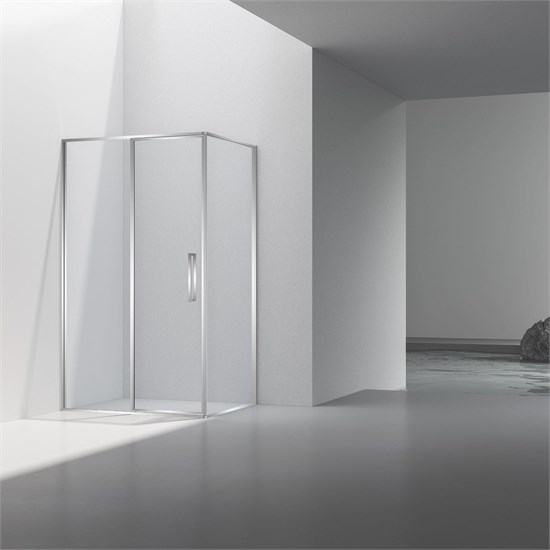 VINCEA Slim 8mm Душевой уголок прямоугольный размер 90x120 см, двери распашные, профиль - хром / стекло - прозрачное VSR-4SLP9012CL - фото 315424