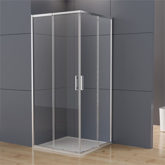 VINCEA Rapid-N Душевой уголок квадратный/прямоугольный размер 100x70 см, двери раздвижные, профиль - хром / стекло - прозрачное VSS-3RN8011E10CL - фото 316018
