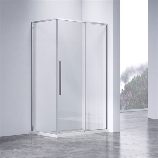 VINCEA Slim-N Душевой уголок прямоугольный размер 130x80 см, двери раздвижные, профиль - хром / стекло - прозрачное VSR-4SN8013CL - фото 317149