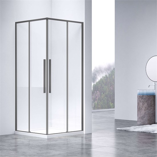 VINCEA Slim-N Душевой уголок прямоугольный размер 100x80 см, двери раздвижные, профиль - хром / стекло - прозрачное VSS-4SN8010CLGM - фото 318206