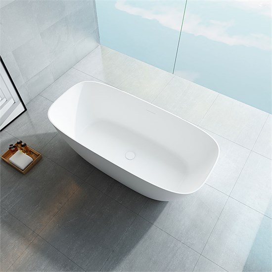 VINCEA Ванна Solid Surface VBT-6S02MW, 1700*720*550, белый мат., слив-перелив в комплекте VBT-6S02MW - фото 319109