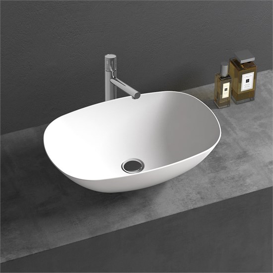 VINCEA Раковина из искусственного камня VBS-6T12MW, 540*360*150, накладная, цвет белый матовый VBS-6T12MW