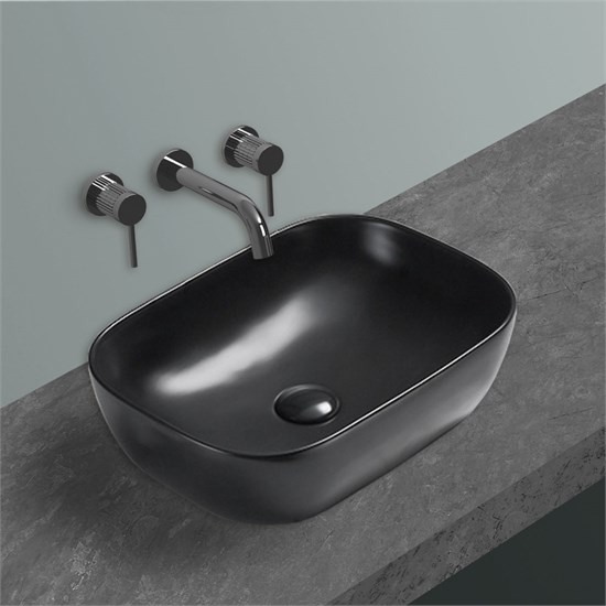VINCEA Раковина керамическая VBS-102MB, 455*325*135, накладная, цвет черный матовый VBS-102MB - фото 319299