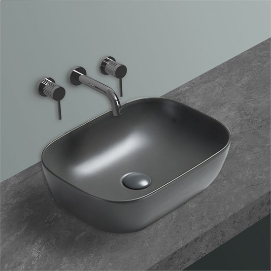 VINCEA Раковина керамическая VBS-102MA, 455*325*135, накладная, цвет антрацит матовый VBS-102MA