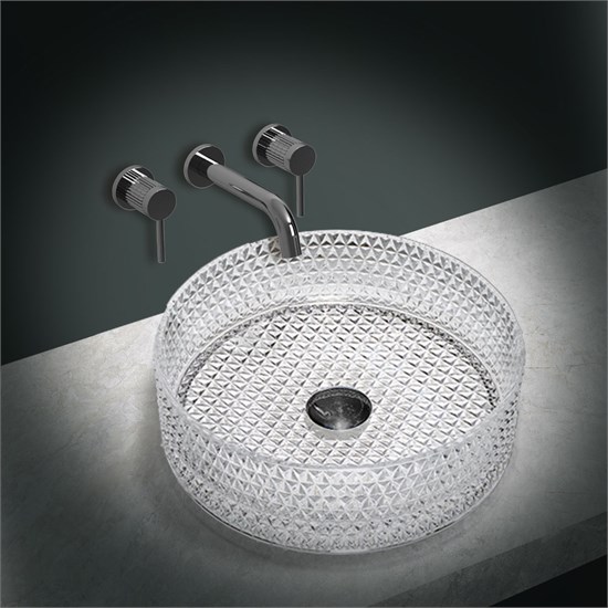 VINCEA Раковина стеклянная VBS-5GL01, 400*400*125, накладная, цвет прозрачный VBS-5GL01 - фото 319340