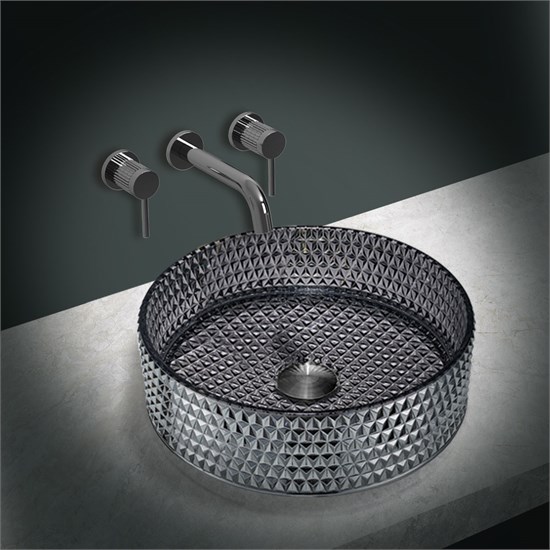 VINCEA Раковина стеклянная VBS-5GL03, 400*400*125, накладная, цвет черный VBS-5GL03 - фото 319342