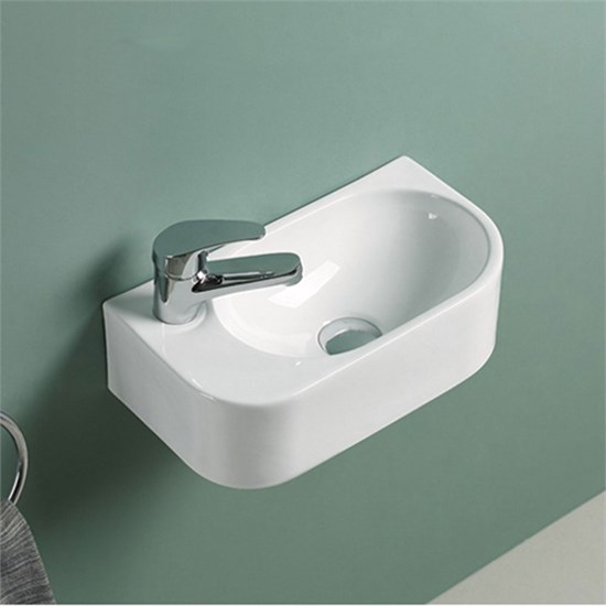 VINCEA Раковина керамическая VBS-506L, 400*215*120, подвесная, цвет белый, левая VBS-506L - фото 319372