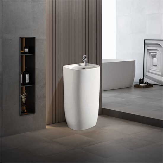 VINCEA Раковина керамическая VBS-2P202, 500*460*880, напольная, цвет белый VBS-2P202 - фото 319390