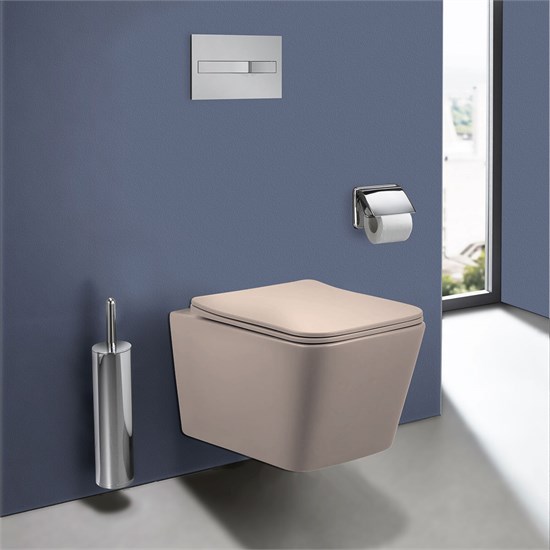 VINCEA Q-Line Унитаз подвесной Q-Line VT1-12MC безободковый, цвет капучино мат., ультратонкое soft close сиденье VT1-12MC - фото 319450