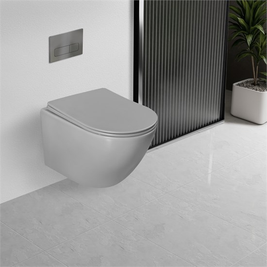 VINCEA Globo Унитаз подвесной Globo VT1-14TMG Tornado, цвет серый матовый, ультратонкое soft-close сиденье VT1-14TMG