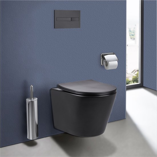 VINCEA Piatti Унитаз подвесной Piatti VT1-11SMB, цвет черный матовый, ультратонкое soft-close сиденье VT1-11SMB