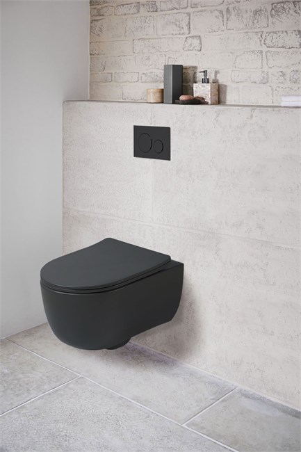 VINCEA Evo Унитаз подвесной Evo VT1-34SMB безободковый, цвет черный матовый, ультратонкое soft-close сиденье VT1-34SMB