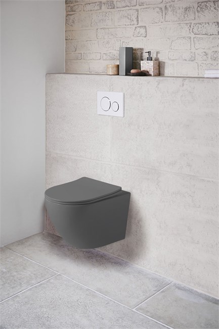 VINCEA Globo Унитаз подвесной Globo VT1-14SMA безободковый, цвет антрацит мат., ультратонкое сиденье soft-close VT1-14SMA