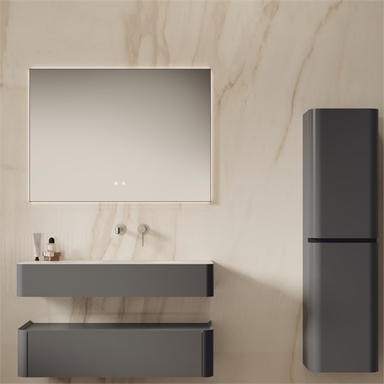 VINCEA База под раковину Caprise 1000 подвесная, 1 выкатной ящик soft close, серый матовый VMC-4CA100MG