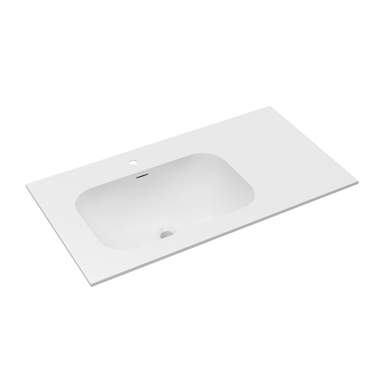 VINCEA Раковина Elise VCB-4EL100MW-L, Corian левая, цвет белый матовый VCB-4EL100MW-L